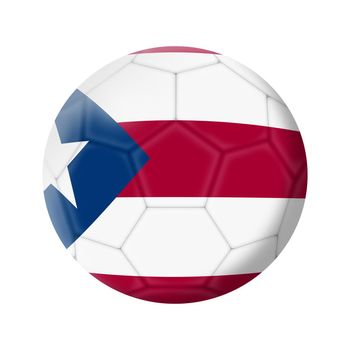 A Puerto Rico soccer ball football 3d illustration isolated on white with clipping path