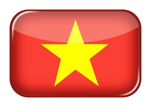 A Vietnam web icon rectangle button with clipping path 3d illustration
