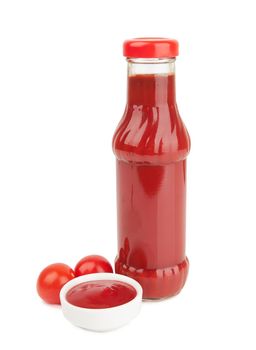 Bottle of ketchup isolated on a white background