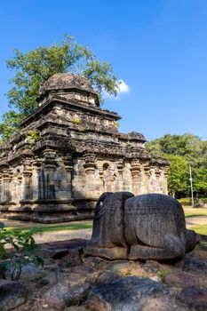 Sri Lanka. The ancient city of Polonnaruwa. The Shiva Devale No 2. The oldest building in the city. High quality photo
