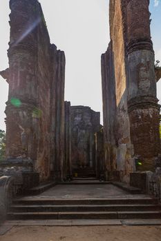 Sri Lanka. The ancient city of Polonnaruwa. Sight - big Lankatilaka temple. . High quality photo
