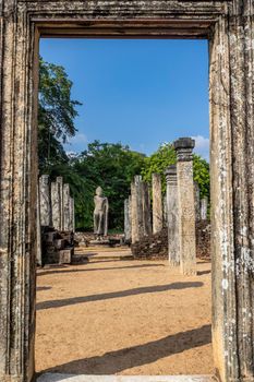 Sri Lanka. The ancient city of Polonnaruwa. Historical archaeological landmarks. A clear sunny day. High quality photo