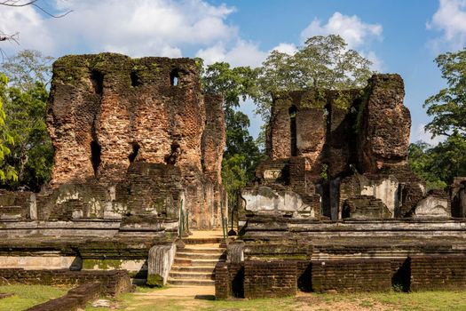 Sri Lanka. The ancient city of Polonnaruwa. Royal Palace of the great King Parakumba. Historical landmark. . High quality photo