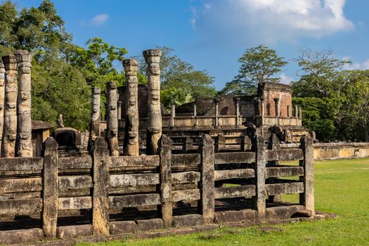 Sri Lanka. The ancient city of Polonnaruwa. Historical archaeological landmarks. A clear sunny day. High quality photo