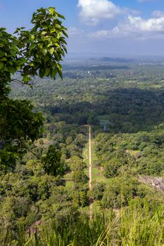 Sri Lanka. Sigiriya Dambulla. The most famous attraction - Lion Rock. View from the top of the mountain. High quality photo