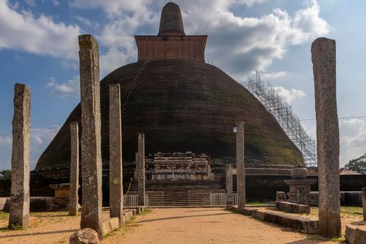Sri Lanka. Anuradhapura. Jetavanaramaya stupa. Buddhist reliquary monument, located in the ruins of Jetavana monastery. . High quality photo