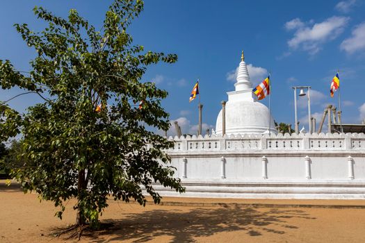 Sri Lanka. Anuradhapura. Thuparamaya Stupa is the earliest Dagoba to be constructed in the island. Shooting on a sunny day. High quality photo