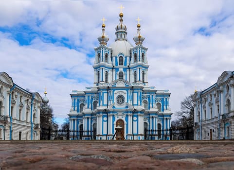 St. Petersburg, Russia, 2019-04-13: Smolny Cathedral