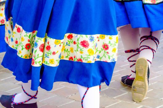 traditional colorful shoes for folk costumes in Spain, dance shoes, espadrilles