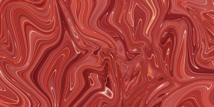 Creative abstract mixed red color painting with marble liquid effect, panorama.