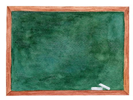 watercolor school blackboard isolated on white background