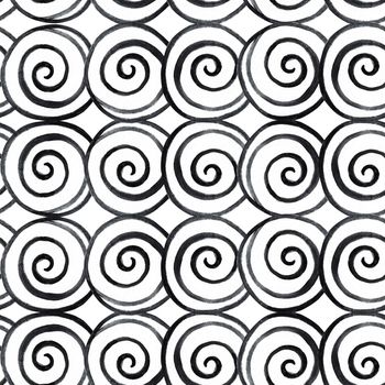 abstract black white spiral seamless pattern. Hypnotic texture For fabric, textile, wrapping, scrapbook, backgrounds