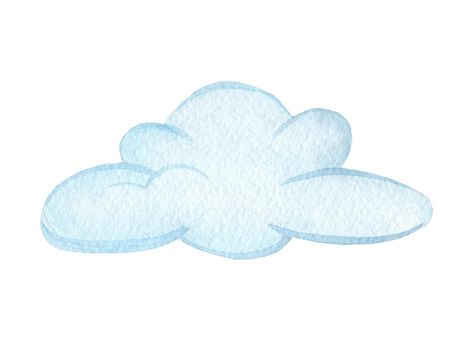 watercolor blue cloud in the sky isolated on white background