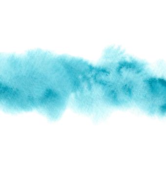 watercolor blue stain isolated on white background. Turquoise backdrop.