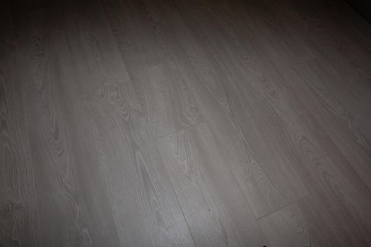 New kitchen in renovated house with laminated timber flooring.