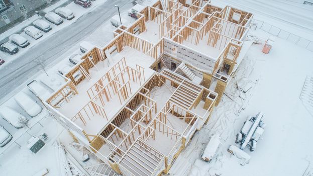 NAMPA, IDAHO - FEBRUARY 13 2021: New apartment constuction to keep up with rising demand for living places