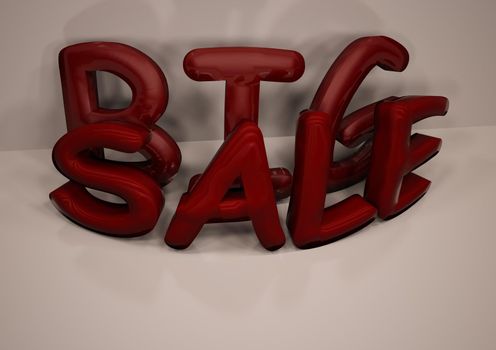 Dimensional inscription of Big SALE isolated on background. 3D illustration.