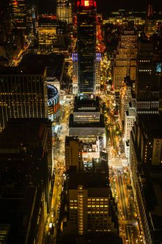Night view from Empire State Building. Shooting Location: New York, Manhattan
