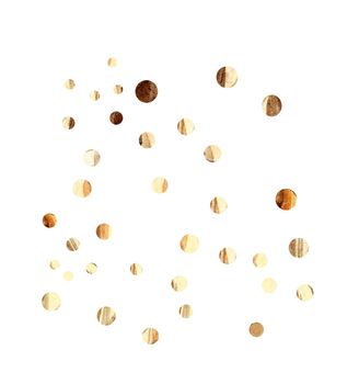 watercolor gold confetti isolated on white background