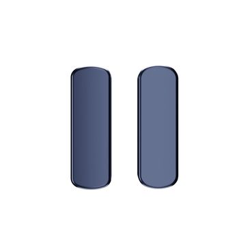 Volumetric metal pause button on a white isolated background