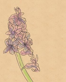 Vintage hand-drawing background with flowers. Watercolor illustration isolated on beige.