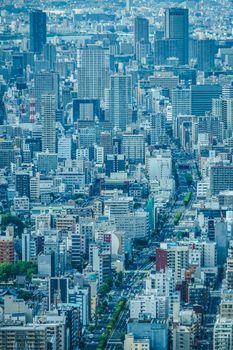 Osaka cityscape from Abeno Harukas. Shooting Location: Osaka Prefecture