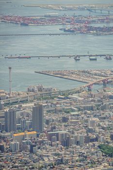 Osaka Bay seen from Rokko Mountain. Shooting Location: Kobe city, Hyogo Pref