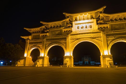 Night view (Taiwan / Taipei) of Masahiro Naito / Liberal Square. Shooting Location: Taiwan, Taipei