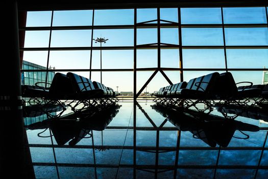 Image of Beijing International Airport Terminal. Shooting Location: China, Beijing
