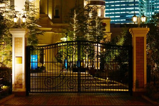 Western architecture luxurious gate. Shooting Location: Yokohama-city kanagawa prefecture