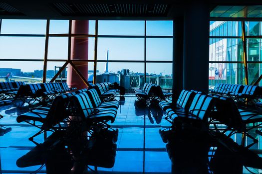 Image of Beijing International Airport Terminal. Shooting Location: China, Beijing