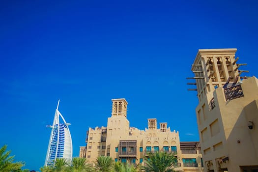 Bourge Al Arab and the blue sky (UAE Dubai). Shooting Location: Dubai