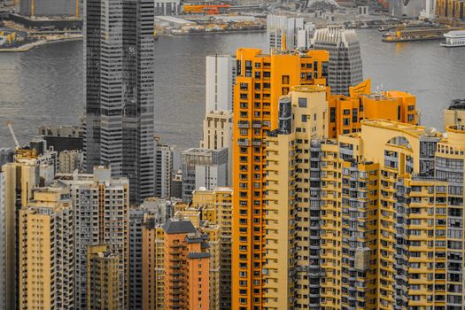 Hong Kongs high-rise building found from Victoria peak. Shooting Location: Hong Kong Special Administrative Region