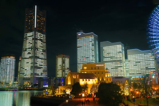 Yokohama Minato Mirai Nightmark Light Up (2019 Christmas). Shooting Location: Yokohama-city kanagawa prefecture
