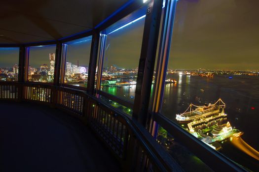 Night view from Yokohama Marine Tower. Shooting Location: Yokohama-city kanagawa prefecture