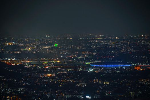 Night view of Minato Mirai (from Yokohama Landmark Tower). Shooting Location: Yokohama-city kanagawa prefecture