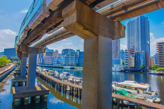 Tokyo Monorail and Tamachi city. Shooting Location: Tokyo metropolitan area