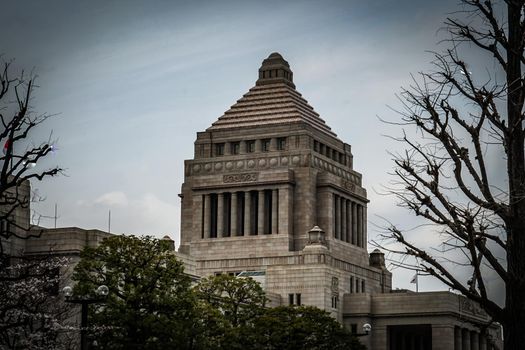 Parliament Capitol and cloudy sky. Shooting Location: Tokyo metropolitan area