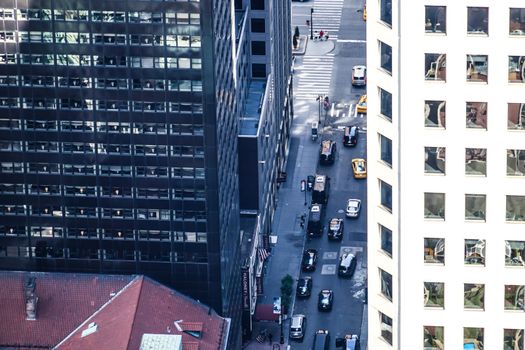 Transportation view from Rockefeller Center (top of the lock). Shooting Location: New York, Manhattan