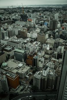 Views from Tower Yokohama Kitakagaku (Monochrome). Shooting Location: Yokohama-city kanagawa prefecture