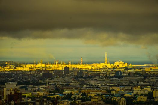 Sendai cityscape (from the Aer Observatory). Shooting Location: Sendai, Miyagi Prefecture