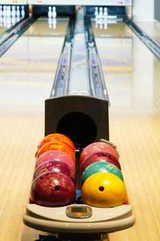 Bowling game and Borolin grain image. Shooting Location: Yokohama-city kanagawa prefecture