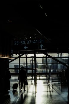 Airport People Silhouette. Shooting Location: Osaka Prefecture
