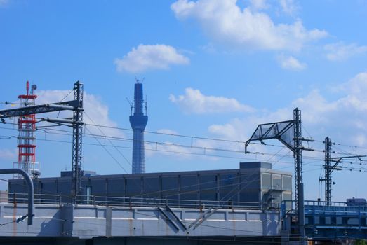 Tokyo Sky Tree under construction. Shooting Location: Tokyo metropolitan area