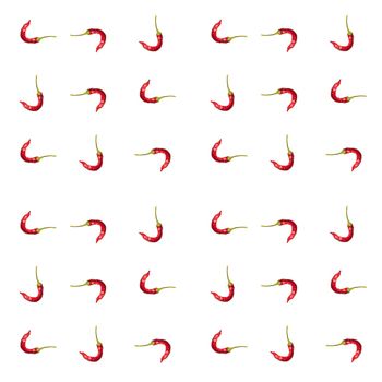 seamless red hot pepper pattern on a white background. High quality photo