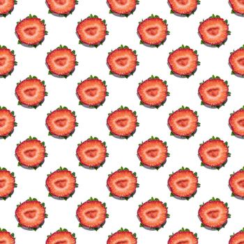 seamless strawberry pattern on white background. High quality photo