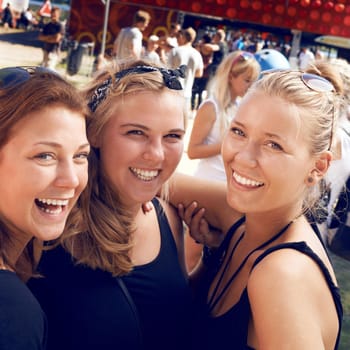 Cropped shot of friends at the Skanderborg festival