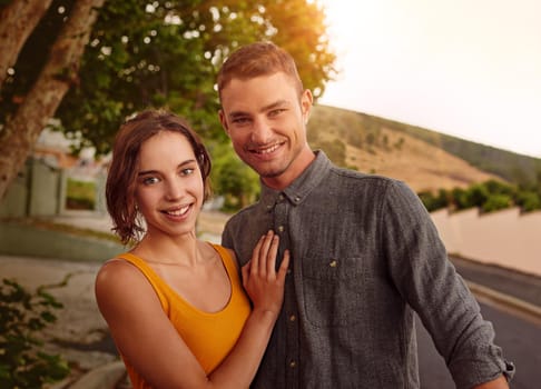 Shot of a young couple spending time outdoors