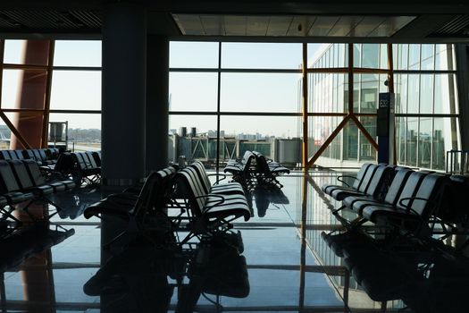Image of Beijing International Airport Terminal. Shooting Location: China, Beijing