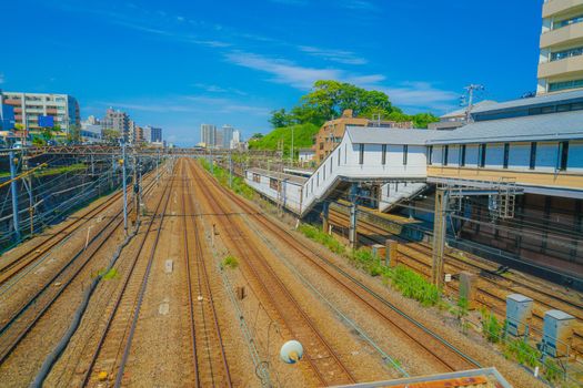 Line group leading to Yokohama Station. Shooting Location: Yokohama-city kanagawa prefecture